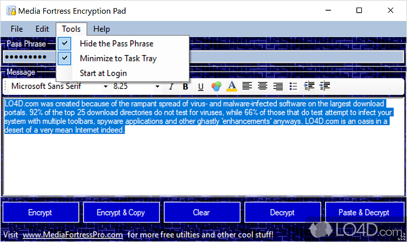 MF Encryption Pad screenshot