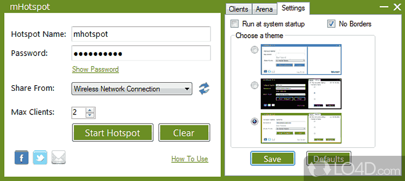 Free virtual wifi router - Screenshot of mHotspot