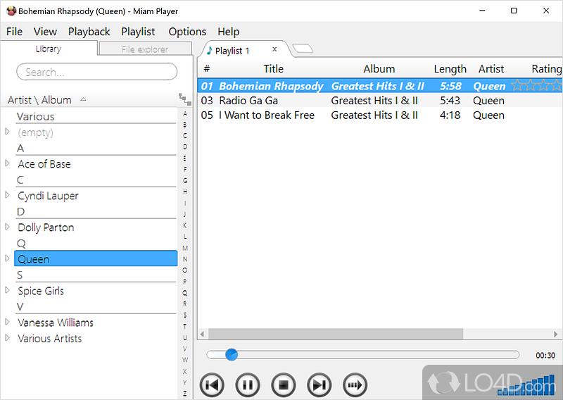 Fast and music player that can listen to audio files - Screenshot of Miam Player