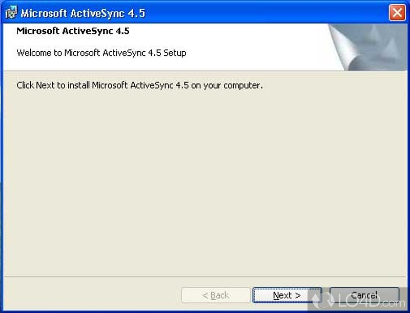 Microsoft ActiveSync screenshot