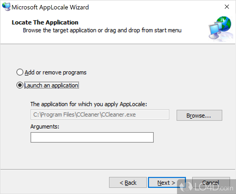 Run legacy apps without changing language of non-Unicode apps - Screenshot of Microsoft AppLocale