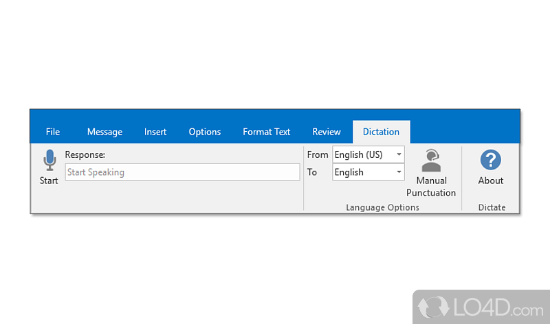 TTS add-in for Microsoft Office products to talk to PC - Screenshot of Microsoft Dictate