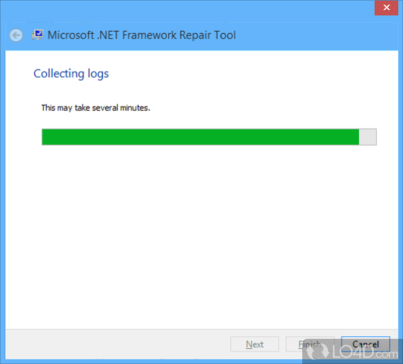 Automated checking and repairing - Screenshot of Microsoft .NET Framework Repair Tool