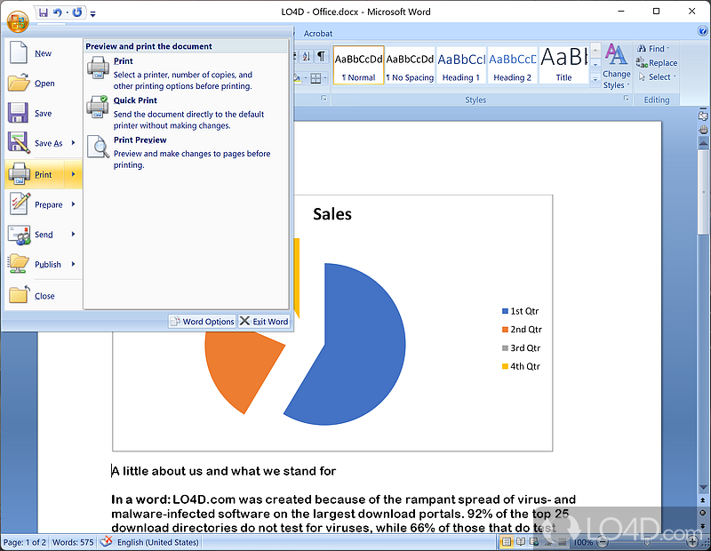 Productivity suite - Screenshot of Microsoft Office 2007
