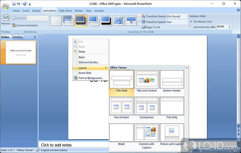 Microsoft Office 2007: PowerPoint - Screenshot of Microsoft Office 2007