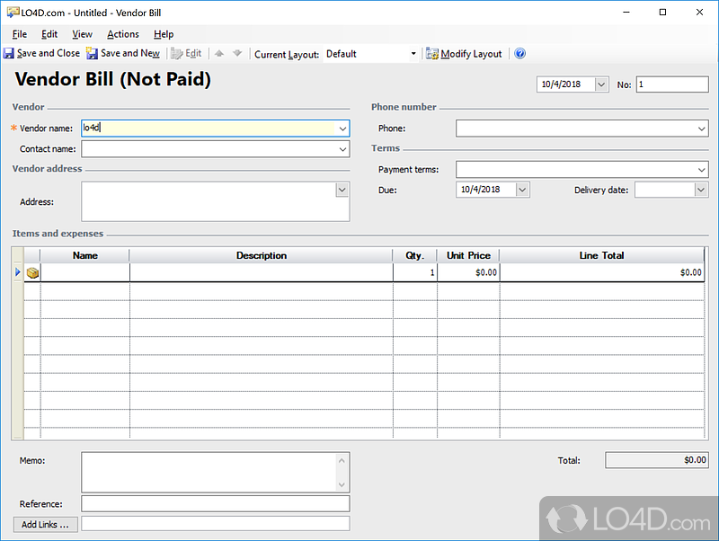 Microsoft Office Accounting Express: User interface - Screenshot of Microsoft Office Accounting Express