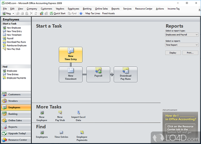 Microsoft Office Accounting Express screenshot