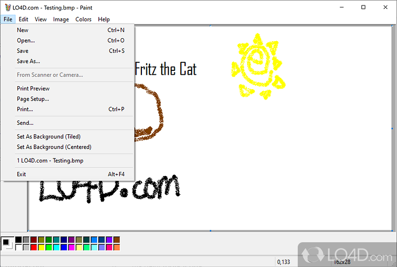 Free basic graphics and painting program - Screenshot of Microsoft Paint