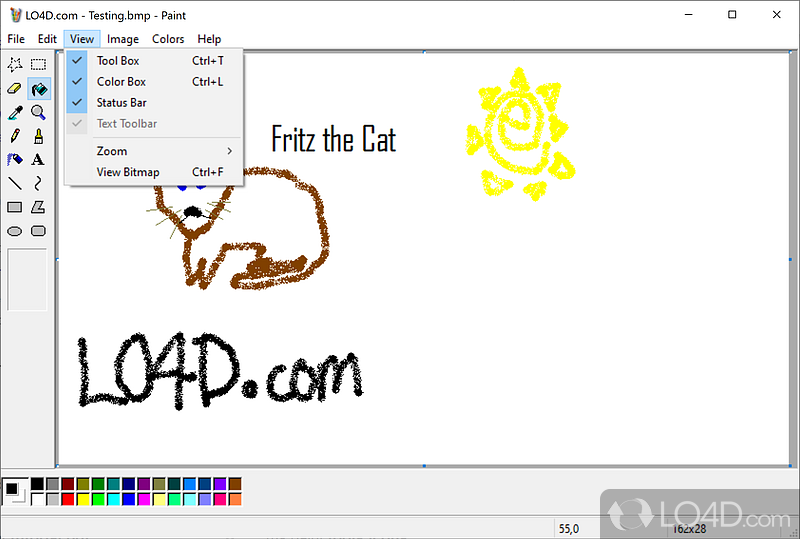 Quickly adding text to images - Screenshot of Microsoft Paint