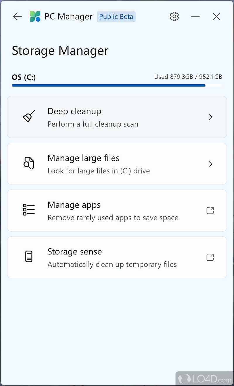Performance booster and security tool in a single app  - Screenshot of Microsoft PC Manager