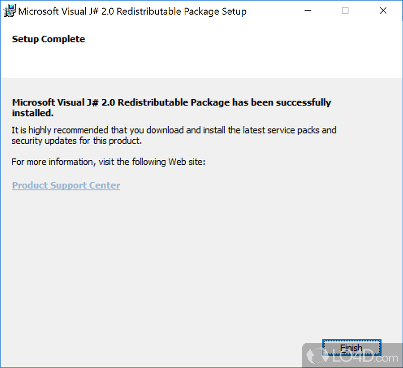Microsoft Visual J# Redistributable Package screenshot