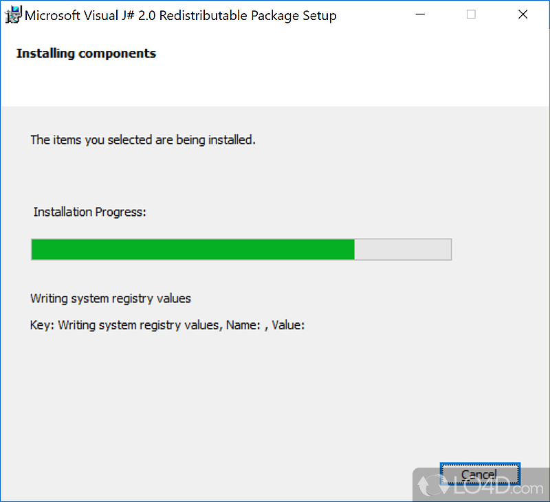 Allows you to run J# apps on Windows - Screenshot of Microsoft Visual J# Redistributable Package