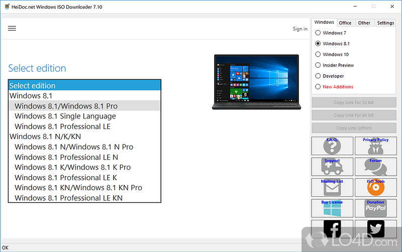 User-friendly interface - Screenshot of Windows ISO Downloader Tool