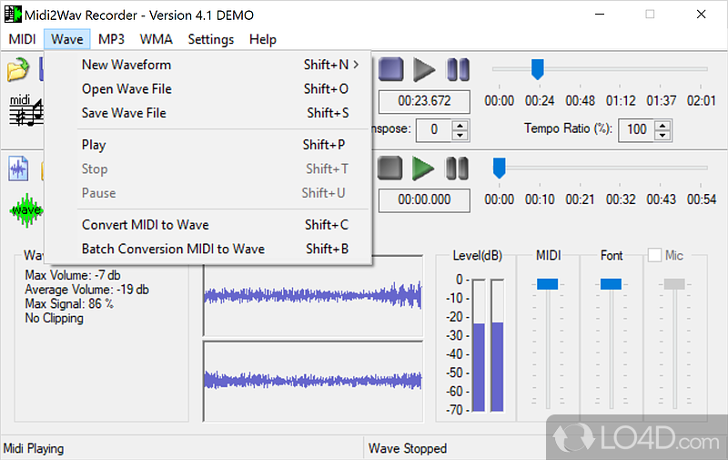 Midi2Wav Recorder screenshot