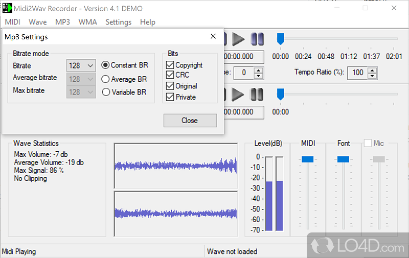 Midi2Wav Recorder screenshot