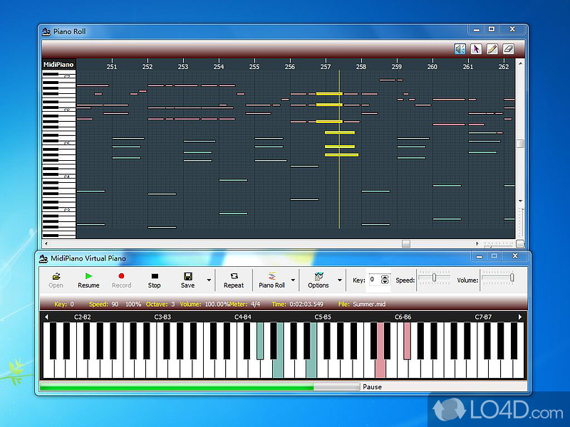 And easy to understand app allows you to play - Screenshot of MidiPiano