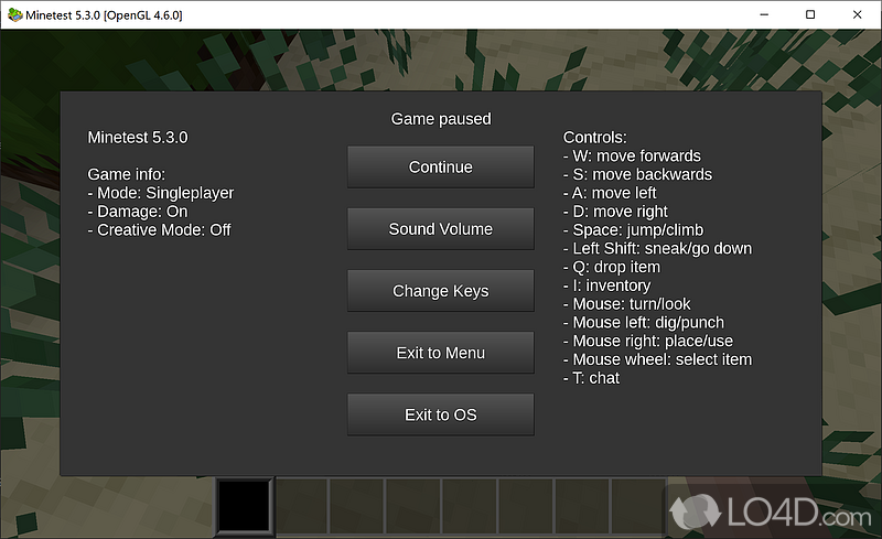 Unlimited amount of building blocks - Screenshot of Minetest