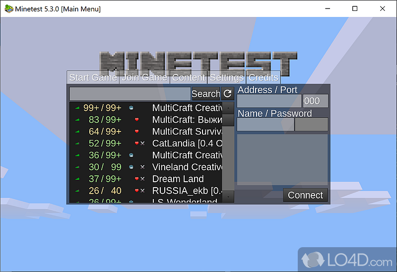 Unique set of features - Screenshot of Minetest