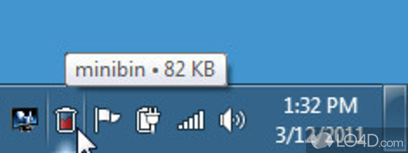 Put Recycle Bin in System Tray area - Screenshot of MiniBin