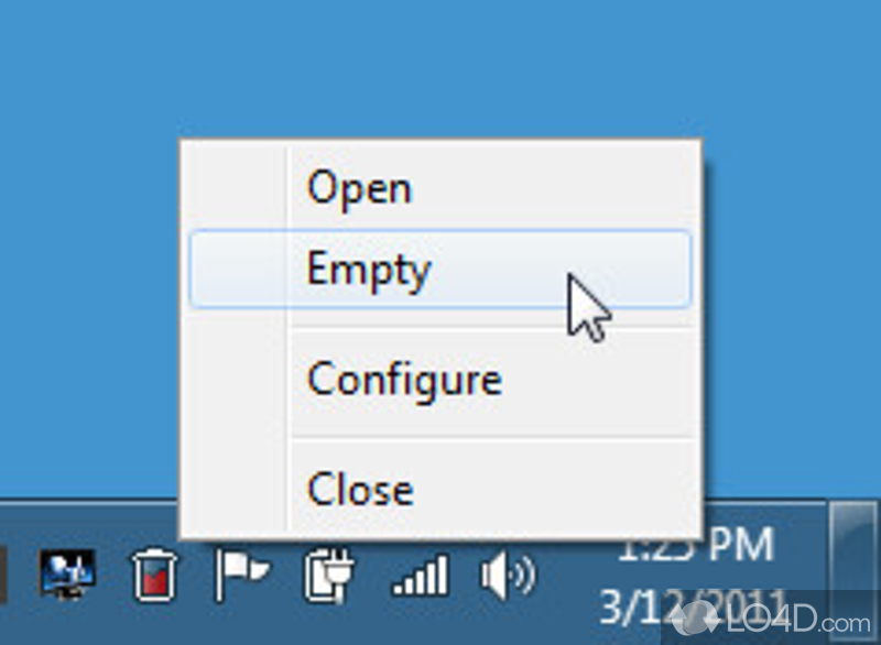 Recycle Bin icon for system tray menu - Screenshot of MiniBin