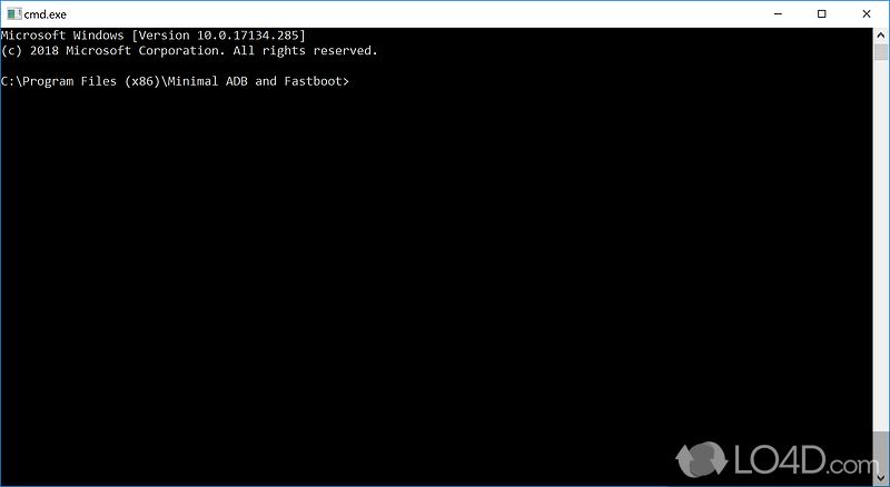 Accessible from the command line interface or Windows PowerShell - Screenshot of Minimal ADB and Fastboot