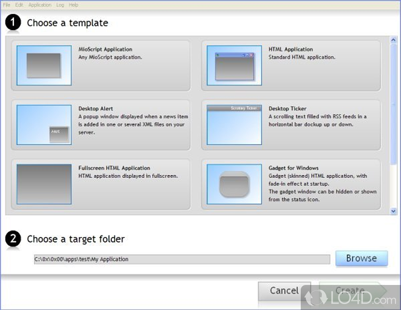 Create Desktop apps - Screenshot of MioFactory