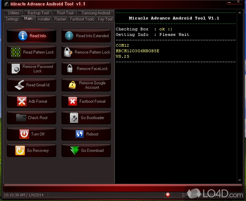 Miracle Advanced Android Tool: User interface - Screenshot of Miracle Advanced Android Tool