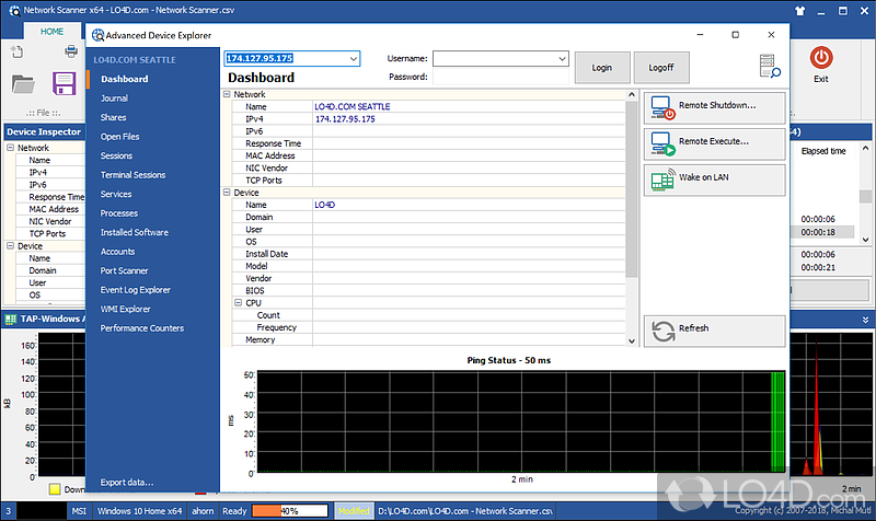 Scan the network and fix security issues - Screenshot of MiTeC Network Scanner