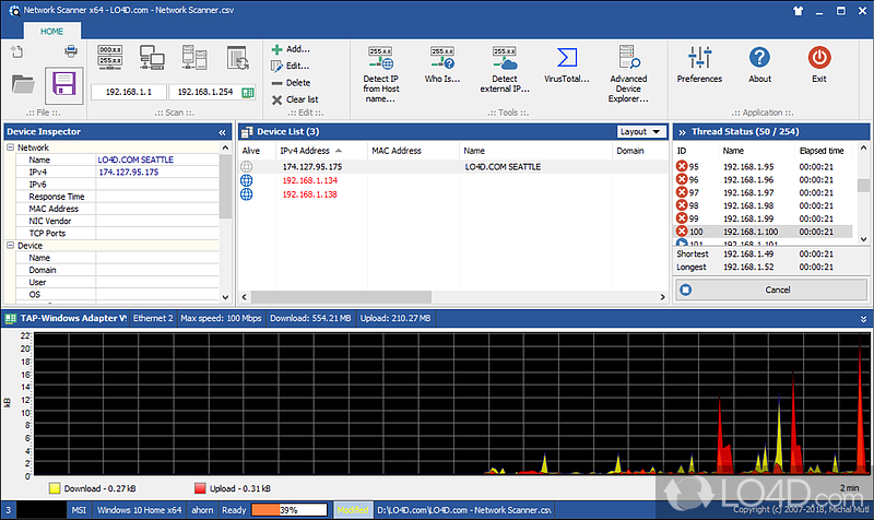 Keep a close eye on the network you are administrating - Screenshot of MiTeC Network Scanner