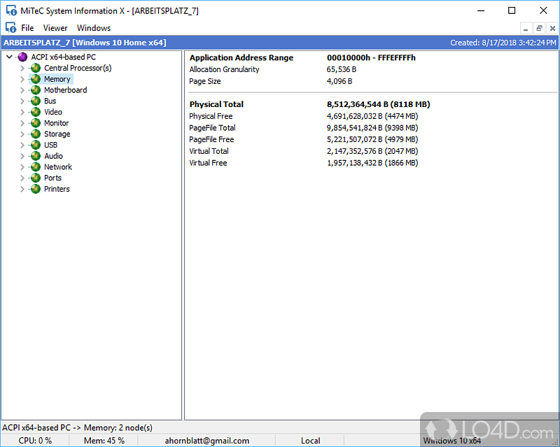 Effortlessly get detailed PC information - Screenshot of MiTeC System Information X