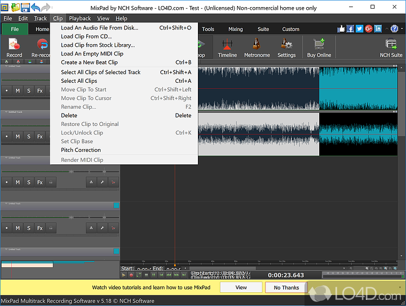 Multi-track MP3 and Audio mixing software - Screenshot of MixPad