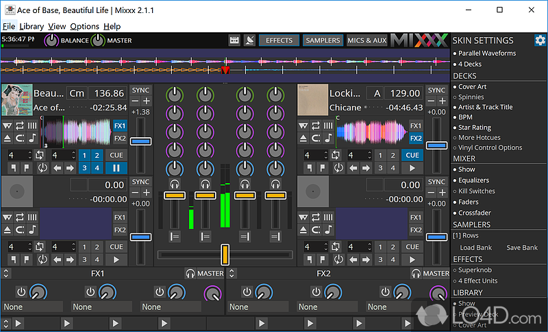 Free DJ software that gives you everything you need to perform live mixes - Screenshot of Mixxx