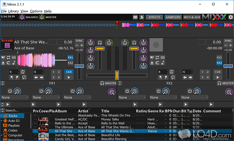 Allows users to mix songs in a professional way - Screenshot of Mixxx