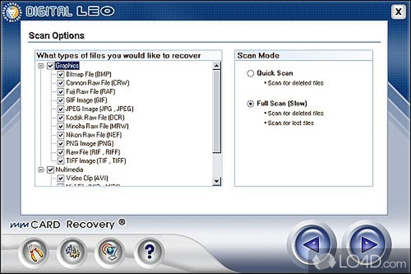 Testing its capabilities - Screenshot of mmCARD Recovery