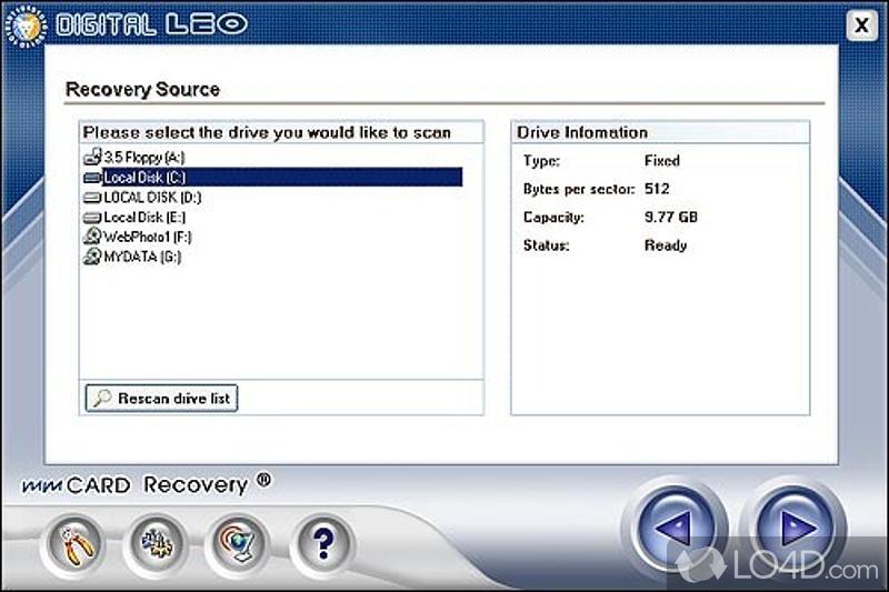 Recover deleted files using different scanning modes - Screenshot of mmCARD Recovery