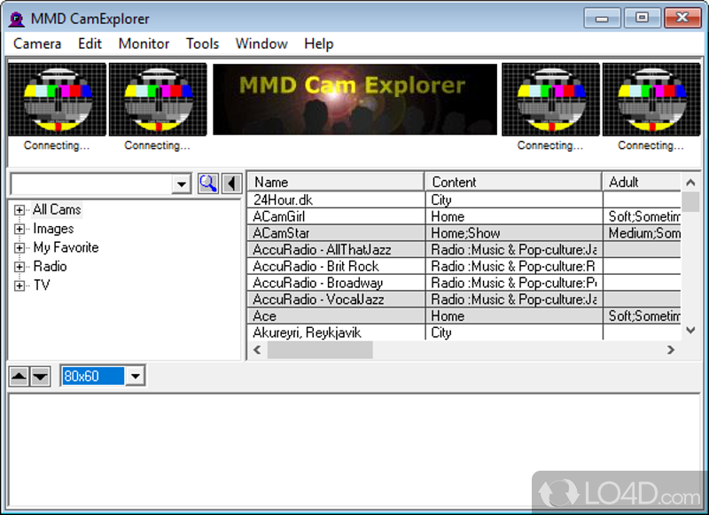 MMD CamExplorer Free: User interface - Screenshot of MMD CamExplorer Free