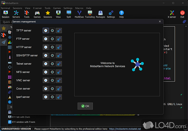 A useful and free remote network utility for Windows PCs - Screenshot of MobaXterm