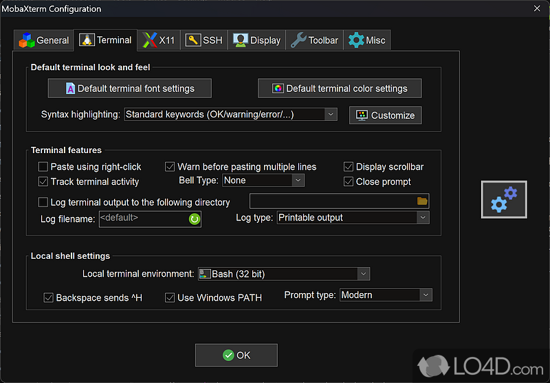 Free, and lightweight program featuring GNU/Linux commands - Screenshot of MobaXterm