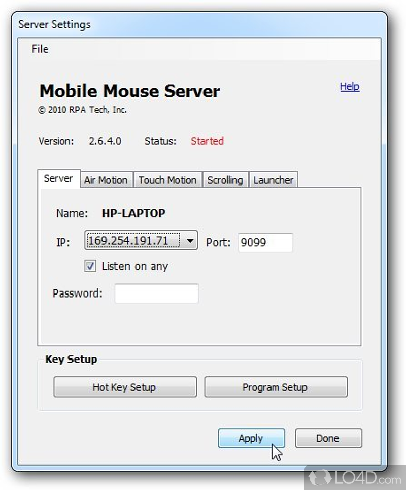 mobile mouse server