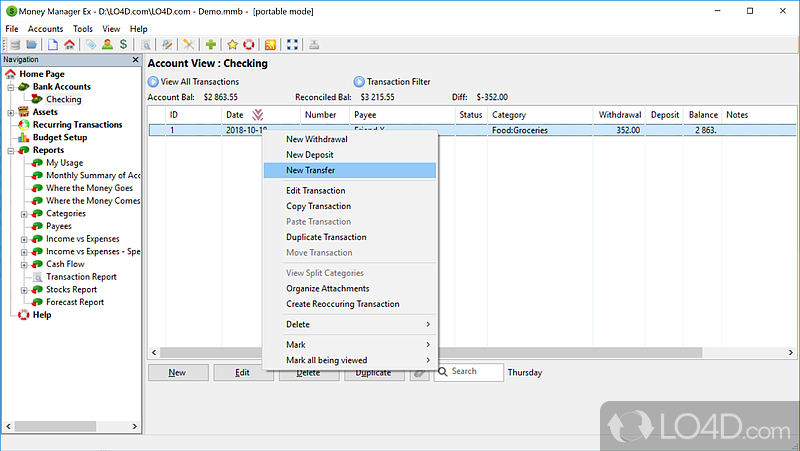 sql in money manager ex