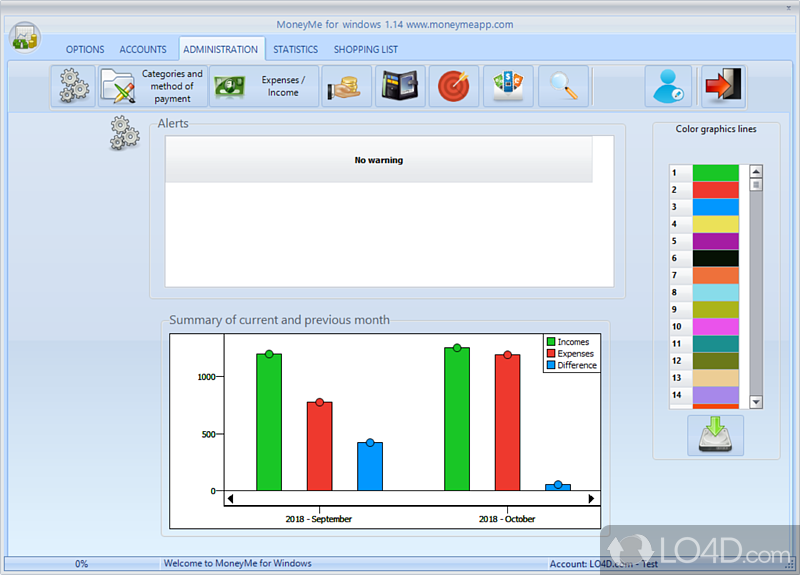 MoneyMe: User interface - Screenshot of MoneyMe