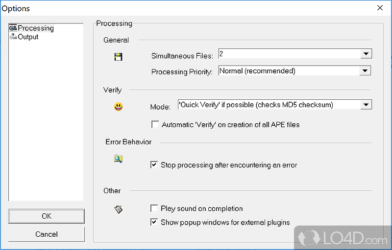 Check the new compressed size and configure app settings - Screenshot of Monkey's Audio