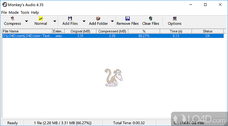 Monkey's Audio: Compress - Screenshot of Monkey's Audio