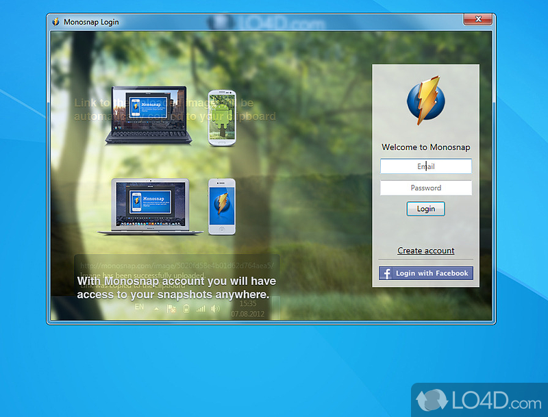 Save screenshots from desktop - Screenshot of Monosnap