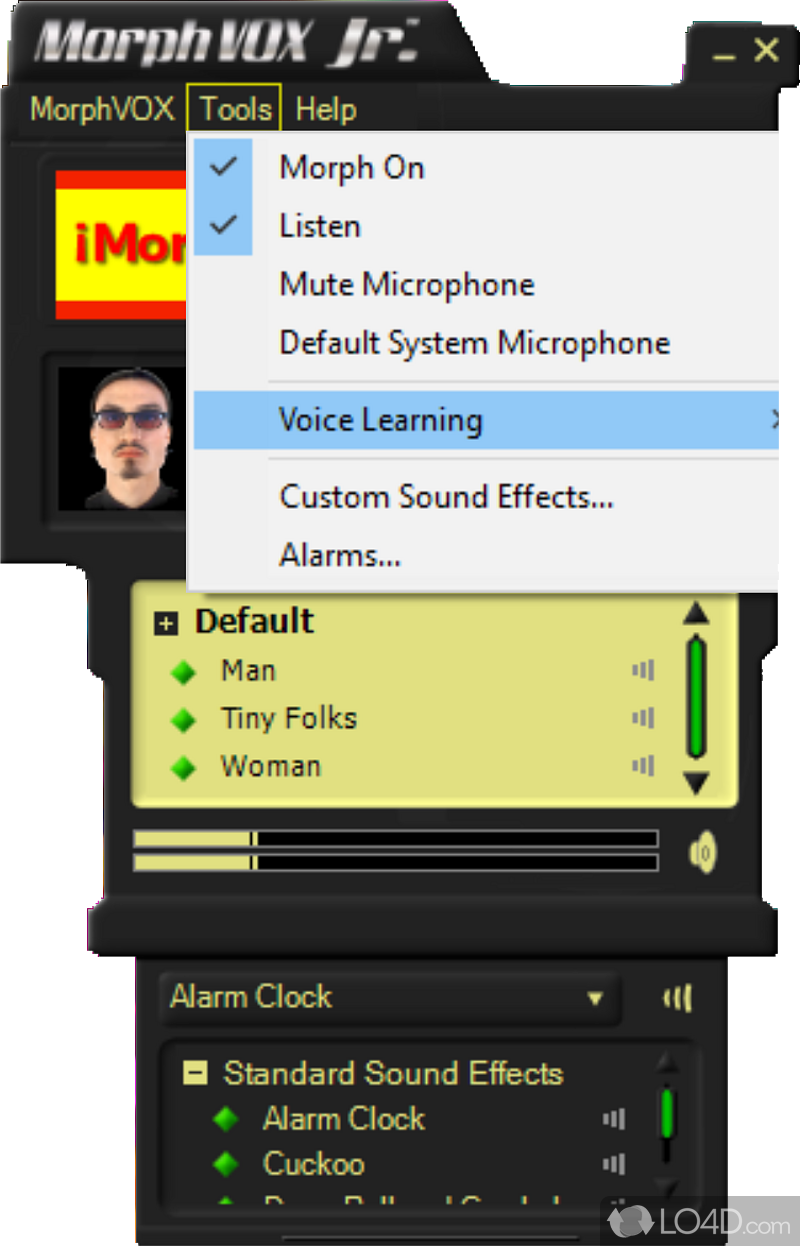 Tweak your voice during voice calls - Screenshot of MorphVOX Junior