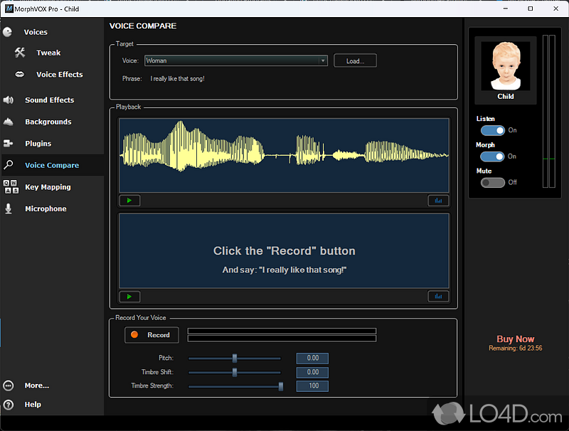 Free Premium Voices - Screenshot of MorphVOX Pro