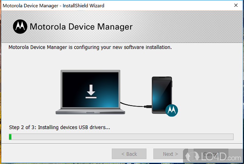 Motorola Device Manager: Manage the phone - Screenshot of Motorola Device Manager