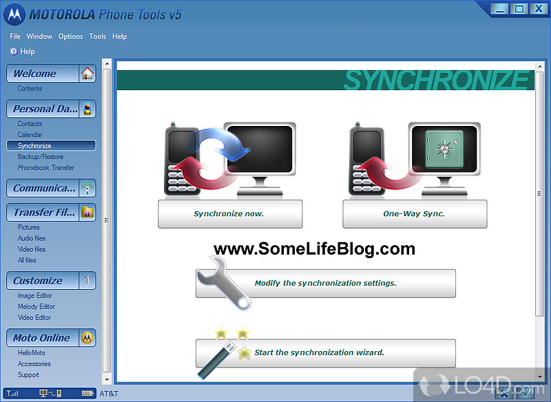 Motorola MediaLink - Screenshot of Motorola Mobile Phone Tools