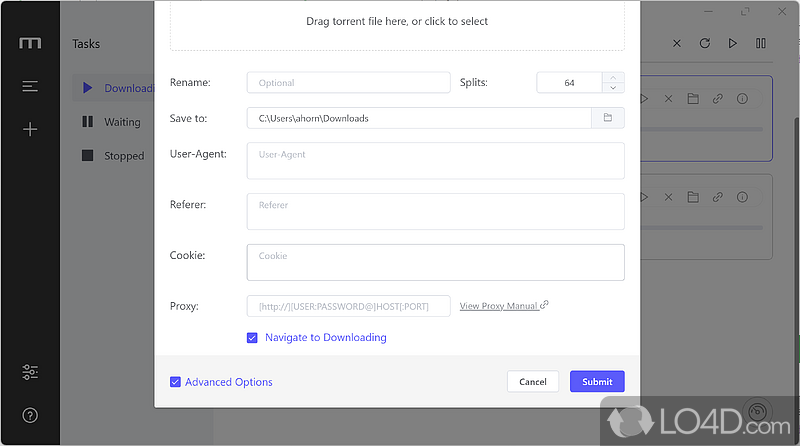 Customize and configure your user agent, referer, cookie and proxy - Screenshot of Motrix