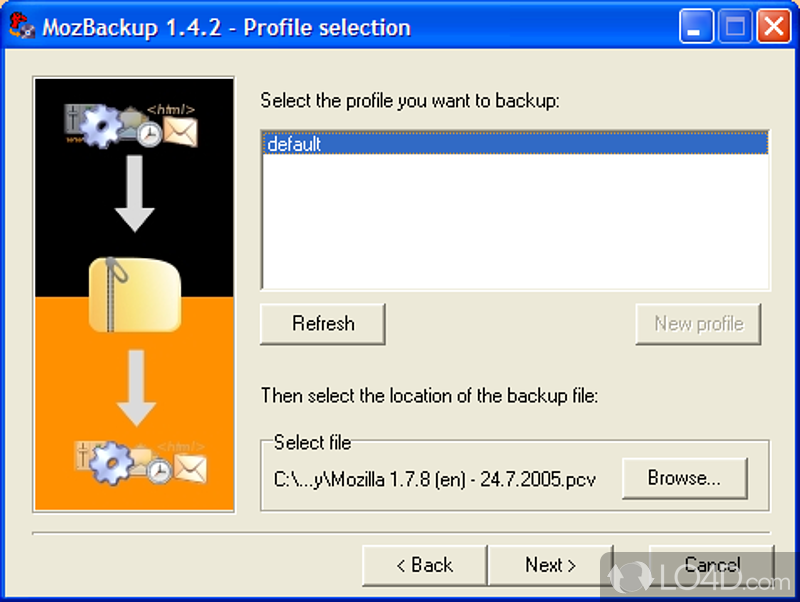 Backup & Restore Mozilla profiles - Screenshot of MozBackup